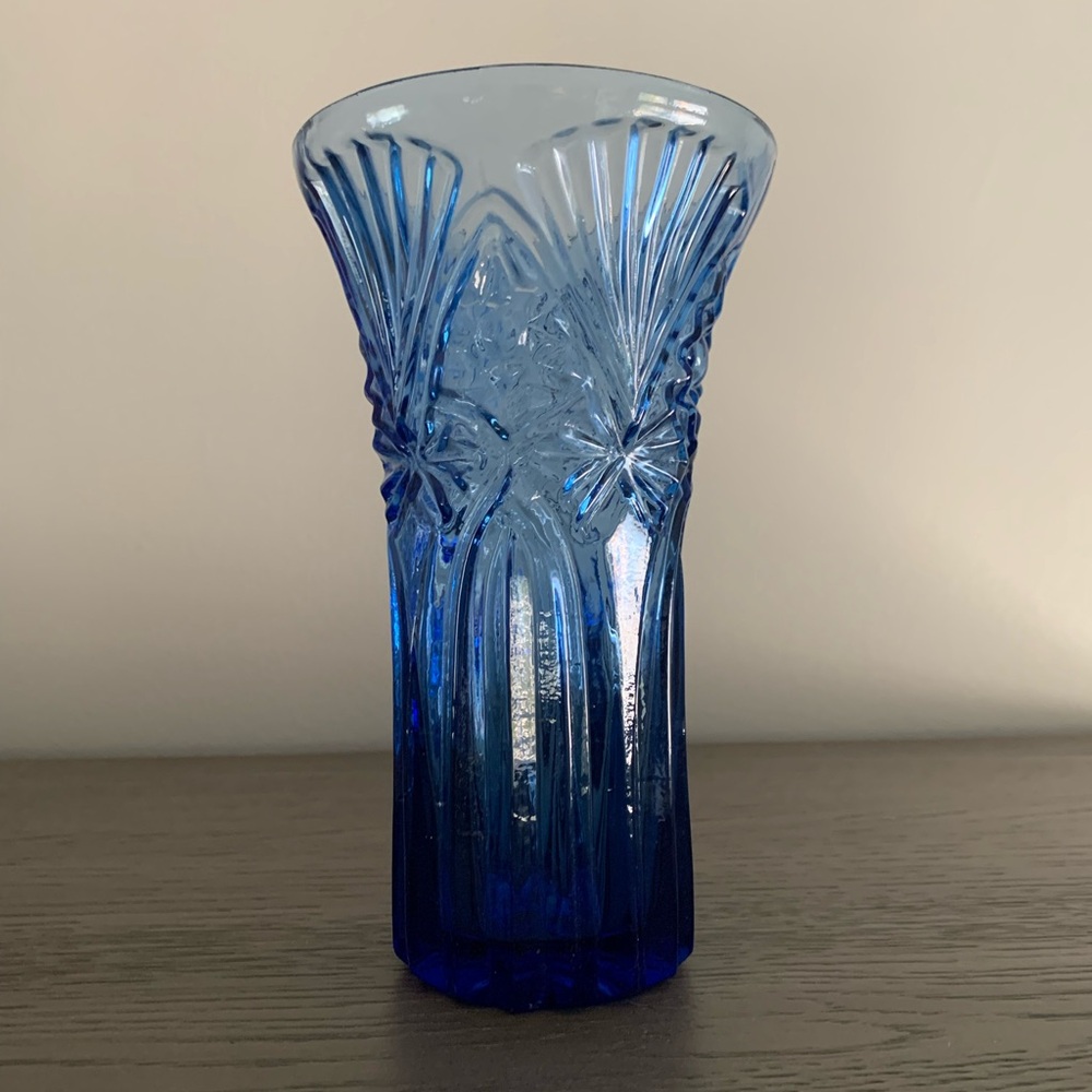 Elegant Blue Glass Vase
